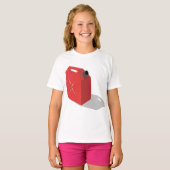 Rood jerrican meisjes T-shirt (Voorkant volledig)