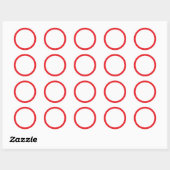 Rood kader leeg ronde sticker (Vel)