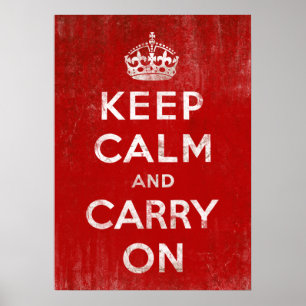  rood kalm houden en doorgaan poster