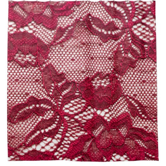 Rood kant: elastisch jacquard textiel. douchegordijn (Voorkant)