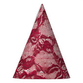 Rood kant: elastisch jacquard textiel. feesthoedjes (Links)