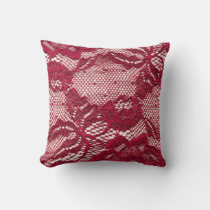 Rood kant: elastisch jacquard textiel. kussen