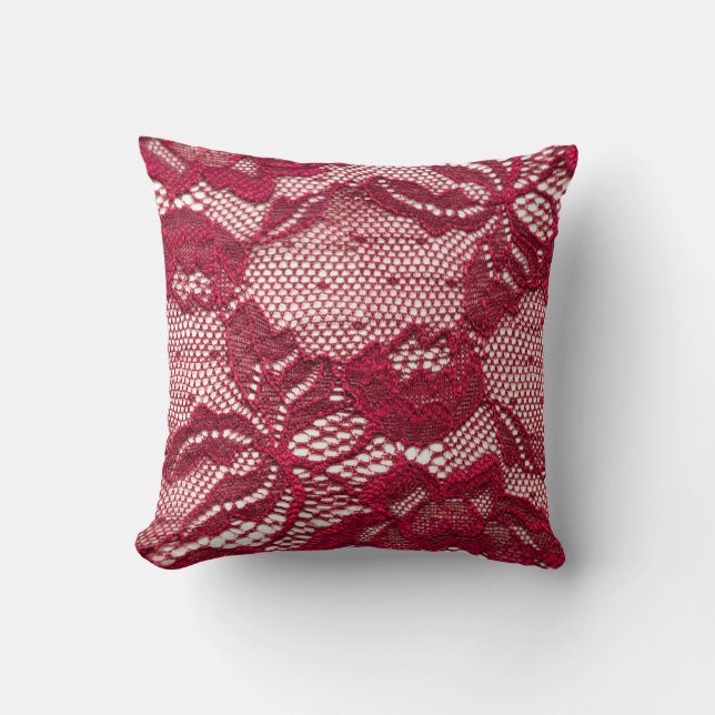 Rood kant: elastisch jacquard textiel. kussen (Voorkant)
