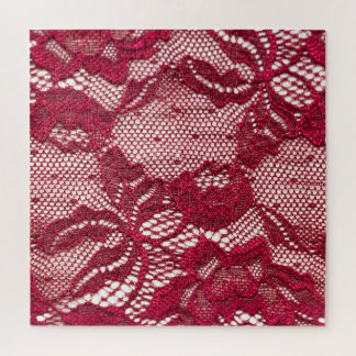 Rood kant: elastisch jacquard textiel. legpuzzel