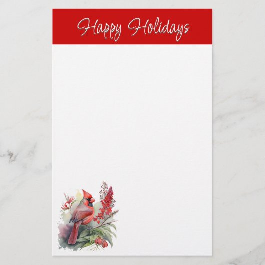 Rood kardinaal kerstfeest briefpapier (Voorkant)