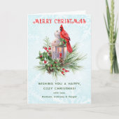 Rood kardinaal kerstfeest kaart (Voorkant)