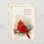 Rood kardinaal kerstfeest Kaart (Voorkant / Achterkant)