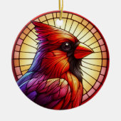 Rood kardinaal kerstfeest keramisch ornament (Voorkant)