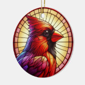 Rood kardinaal kerstfeest keramisch ornament (Links)