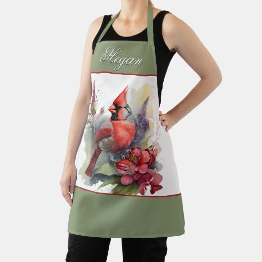 Rood kardinaal kerstfeest schort (Insitu)