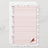 rood kardinaal vogel gevoerd briefpapier (Voorkant / Achterkant)