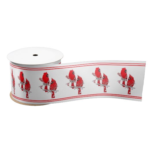 Rood Kardinaal Vogel Kerstlint Lint (Spoel)