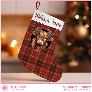 Rood Karo Hoogland Koe Monogram Kleine Kerstsok