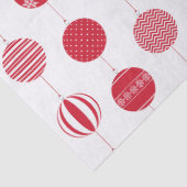 Rood Kerst Bal Patroon Tissue Paper Tissuepapier (Detail)