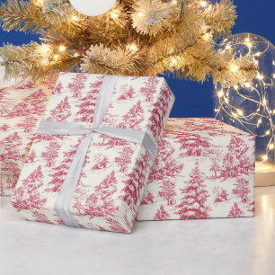 Rood Kerst Toile Wrapping Paper Cadeaupapier