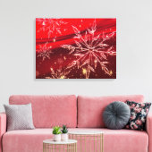 Rood kerstachtergrond canvas afdruk (Insitu (Woonkamer))