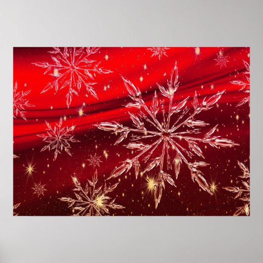 Rood kerstachtergrond poster (Voorkant)