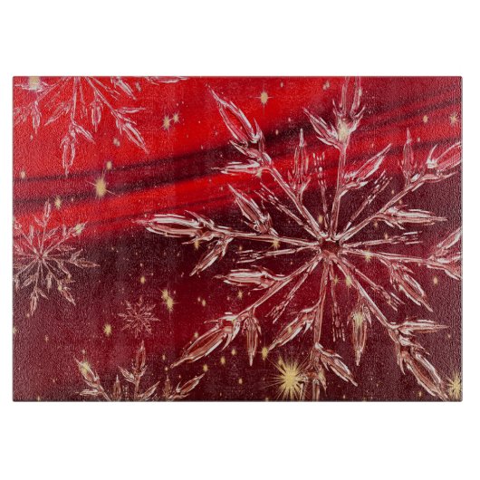 Rood kerstachtergrond snijplank (Voorkant)