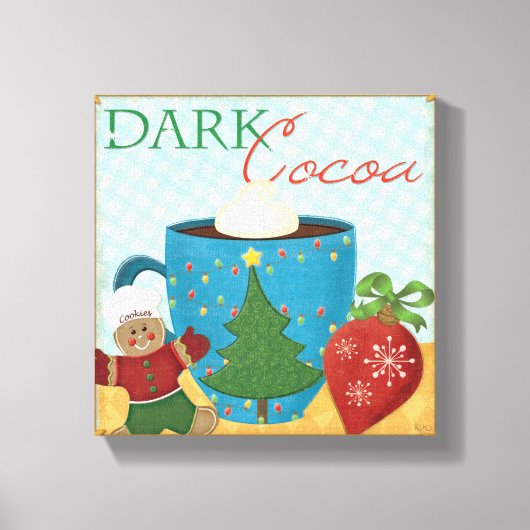 Rood kerstbekertje met Creamy Cocoa Canvas Afdruk (Voorkant)