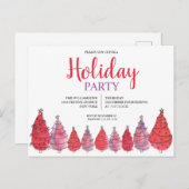 Rood kerstbomen Briefkaart voor feestdag (Voorkant / Achterkant)