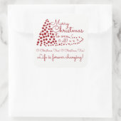 Rood kerstboom, feestvierkant sticker (Tas)