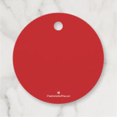 Rood kerstboomfeest bedankjes labels (Achterkant)