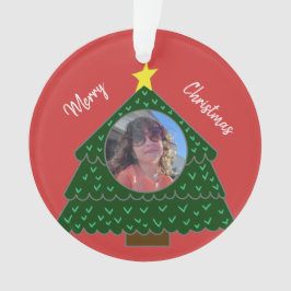 Rood kerstboomfotoornament ornament