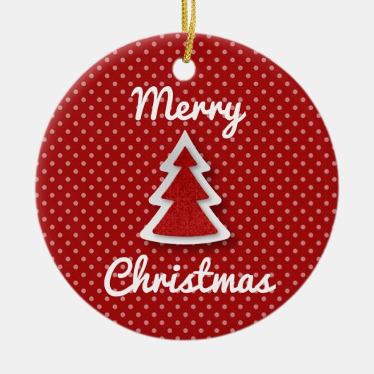 Rood kerstboomrond Ornament (Voorkant)