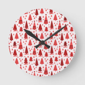 Rood kerstboomschildertje ronde klok