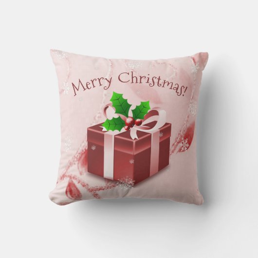 Rood kerstcadeau Sierkussen (Voorkant)