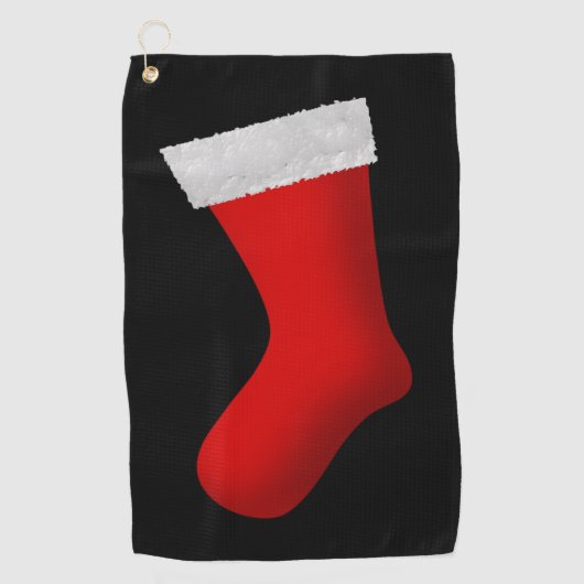 Rood kerstcadeaubeeld golfhanddoek (Voorkant)