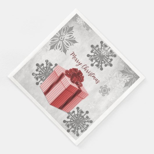Rood kerstcadeaubericht — Napkin Servet (Hoek)