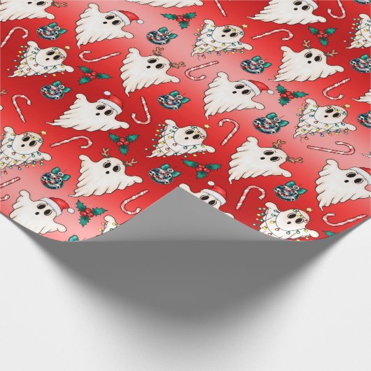 Rood kerstcadeaupapier voor gothische marmering cadeaupapier (Hoek)