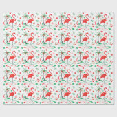 Rood kerstcadeautje Flamingo Baubles Cadeaupapier (Vlak)