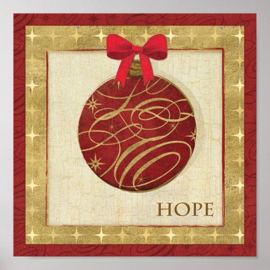 Rood kerstdecoratie poster (Voorkant)