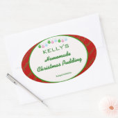 Rood kerstetiket ovale sticker (Envelop)