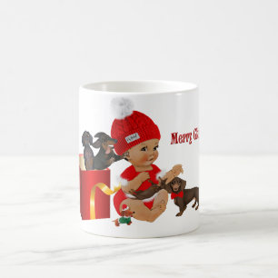Rood kerstfeest Baby Dachshund verrassing "Oh Baby Koffiemok