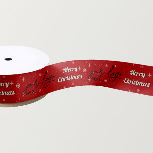 Rood kerstfeest Business Logo Holiday Greeting Sat Lint