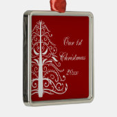 Rood kerstfeest, eerste kerstmis metalen ornament (Rechts)