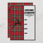 Rood-kerstfeest en zwarte rendierfeestdag kaart (Voorkant / Achterkant)