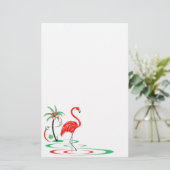 Rood kerstfeest Flamingo Briefpapier (Staand voorkant)