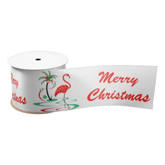 Rood kerstfeest Flamingo Merry-kerstlint Lint (Spoel)