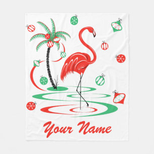 Rood kerstfeest Flamingo Name fleece