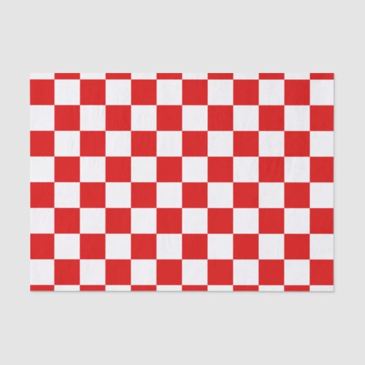 Rood kerstfeest met checkboard voor Retro Tissuepapier (Voorkant)