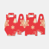 Rood kerstfeest met Cream Snowflakes Bedankdoosjes (Uitgevouwen)