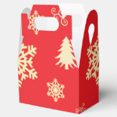 Rood kerstfeest met Cream Snowflakes Bedankdoosjes (Geopend)
