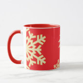 Rood kerstfeest met Cream Snowflakes Mok (Links)