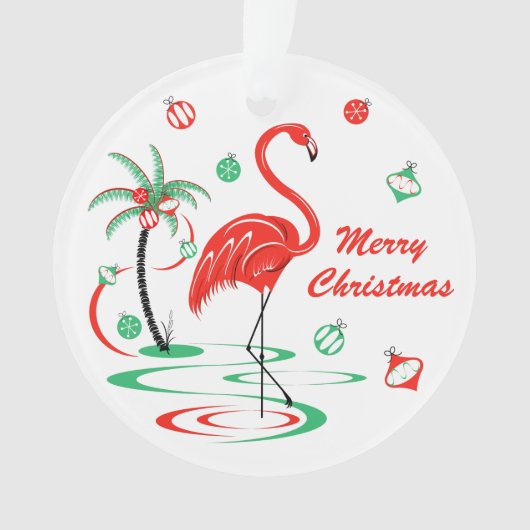 Rood kerstfeest met kerst acrylaat ornament (voorkant)