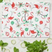 Rood kerstfeest met multikeukenhanddoeken theedoek (Gevouwen)