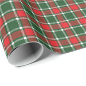 Rood kerstfeest met tartan ingedamd cadeaupapier (Rol Hoek)
